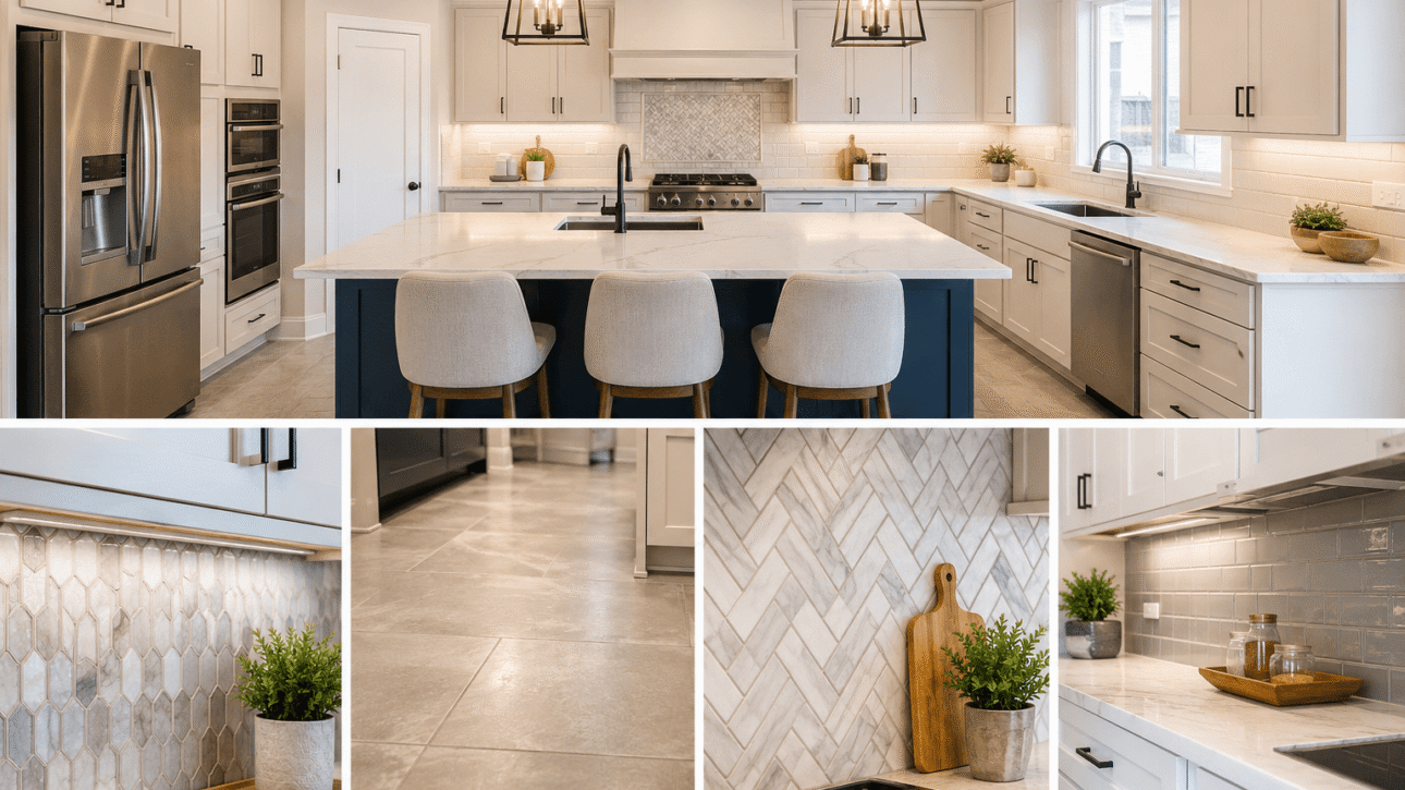 Kitchen backsplash tile installation by Getz Tiles